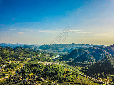 凤岗山贵州遵义凤岗田园风光背景