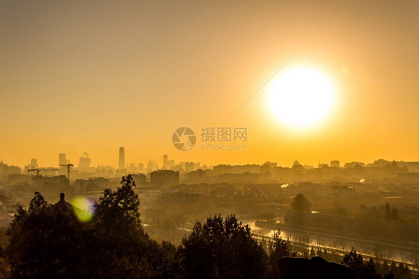 北京国贸日出图片