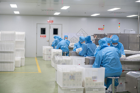复工防疫2020年2月医用一次性手套工厂加急生产背景