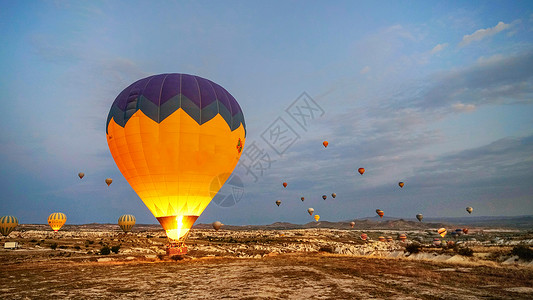 浪漫体育素材土耳其热气球旅行背景
