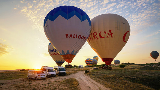 土耳其热气球旅行背景图片