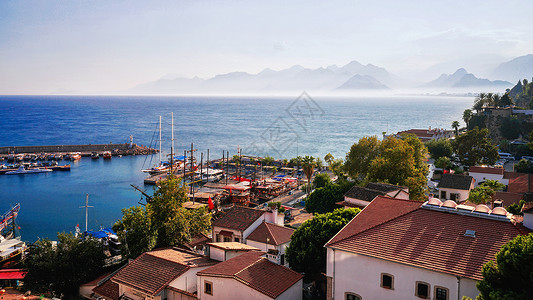 潘塔利亚土耳其安塔利亚地中海海滨城市背景