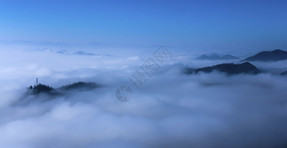 中国景云山雾海背景