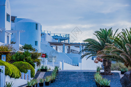 希腊人圣托里尼度假酒店背景