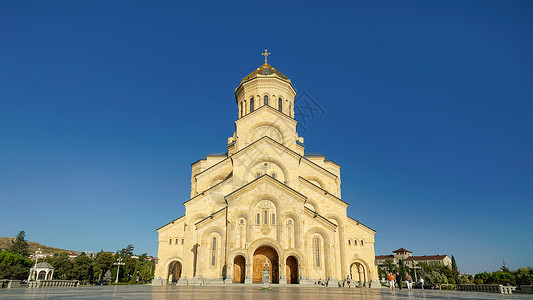 第比利斯时装周格鲁吉亚首都第比利斯教堂圣三一大教堂背景