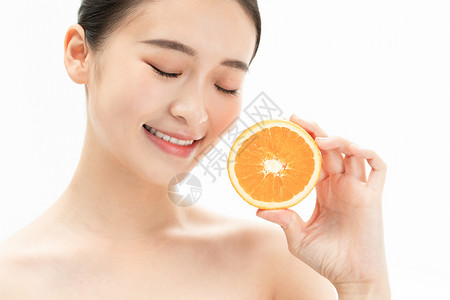 健康少女与橙子图片