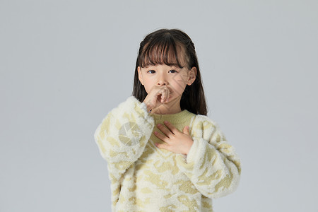 肺炎感染小女孩生病咳嗽背景