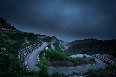 华山一条路华山盘山公路背景