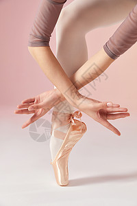 舞蹈手势年轻女士芭蕾舞腿部特写背景