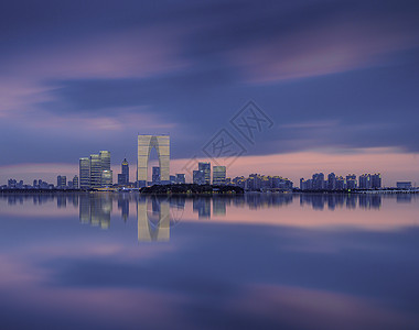 苏州金鸡湖夜景灯光背景