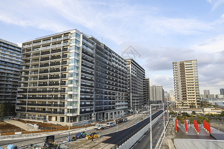 日本公寓2020东京运动会建设工地背景