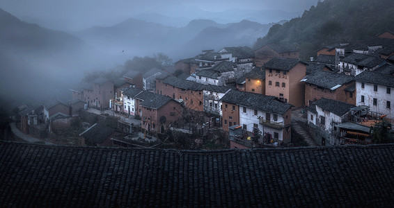 航拍安徽歙县阳产土楼风光背景图片