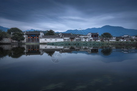 中国风小村落安徽宏村风光背景