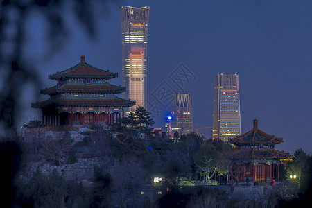 北京的古今建筑背景图片