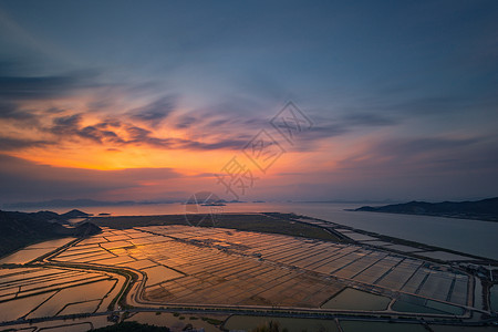 变化莫测宁波花岙岛盐田风光背景