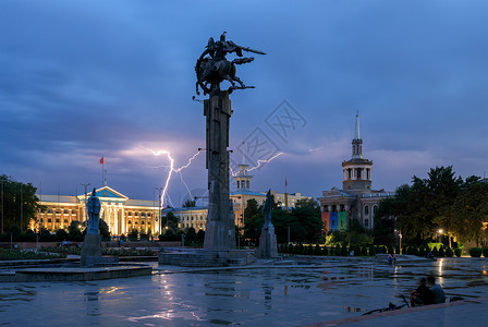 广场艺术吉尔吉斯斯坦比什凯克音乐厅广场风景背景