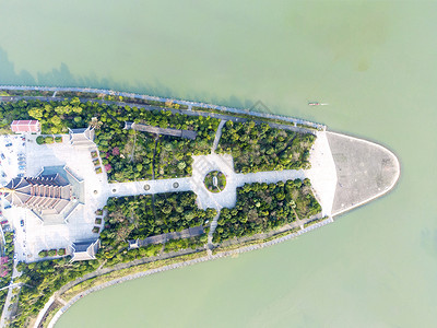 垂直航拍湖南鹤鸣州高清图片