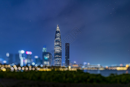 夜景深圳春笋华润中心大厦背景