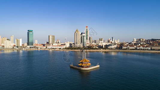 海军将士青岛湾栈桥小青岛风光背景