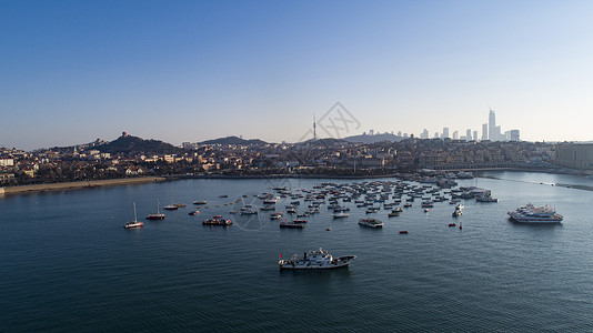 海港博物馆青岛湾栈桥小青岛风光背景