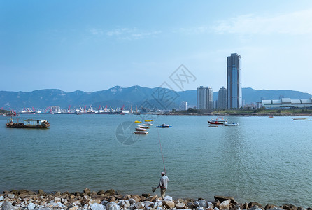 连岛海滨浴场江苏省连云港连岛港口风光背景