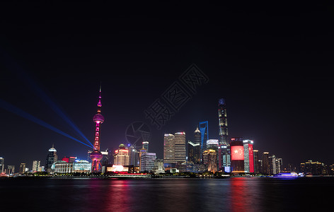 上海外滩灯光秀夜景背景图片