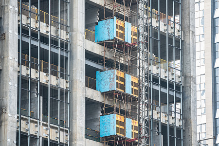 高层建筑施工特写图片