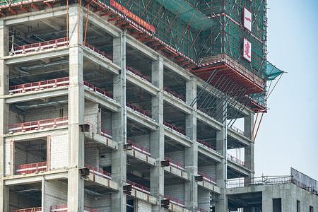 小区特写高层建筑施工特写背景