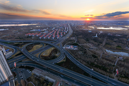70年大庆黑龙江省大庆市俯视图背景