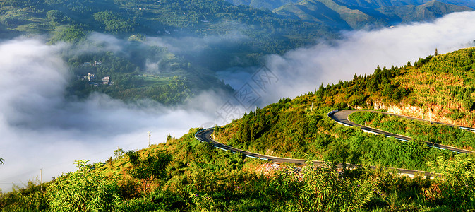 弯弯山路背景