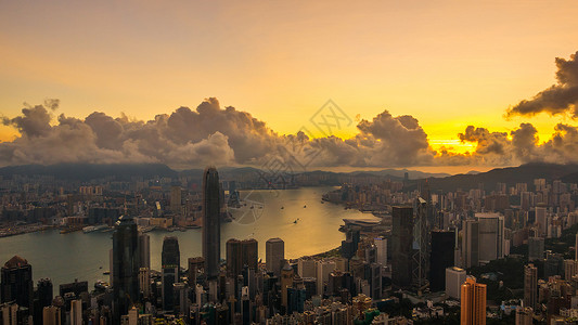 中环夜景香港城市夜景背景
