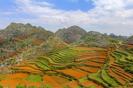 多彩土地上午老厂高清图片