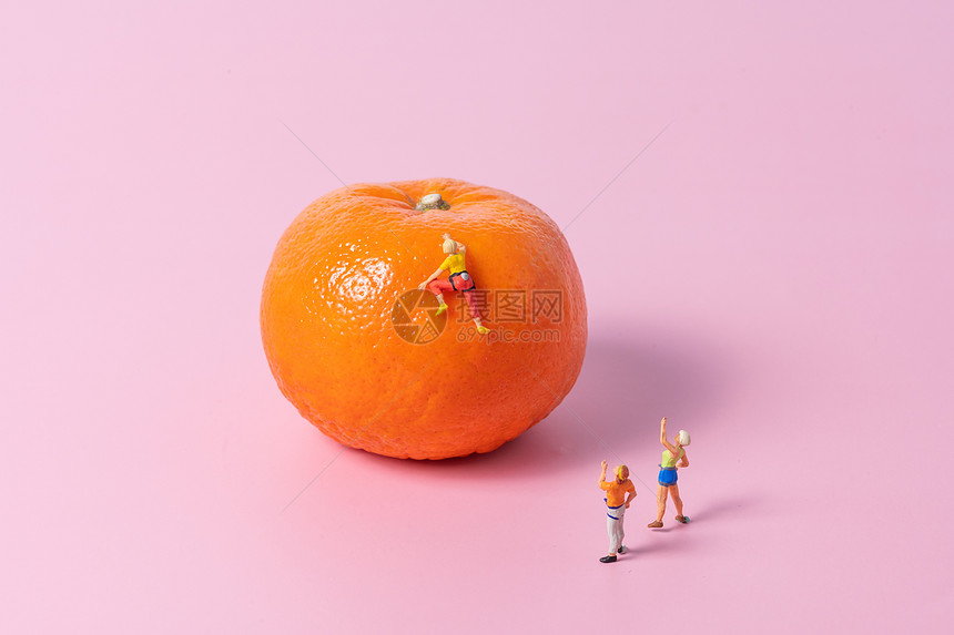 小人与橘子图片