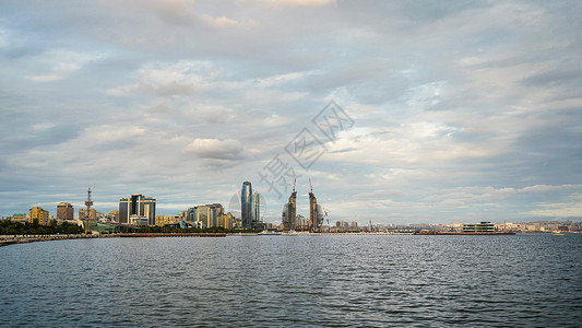 最大湖泊阿塞拜疆城市里海风光背景