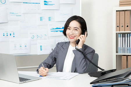 保险职员商务女性客服代表接电话背景