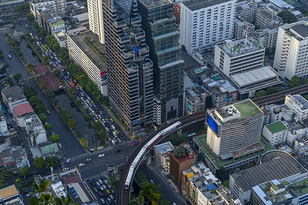泰国轻轨地铁泰国首都曼谷城市轻轨BTS背景