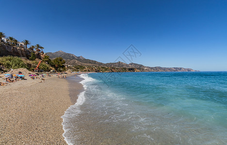 西班牙地中海欧洲地中海夏季海滩度假背景