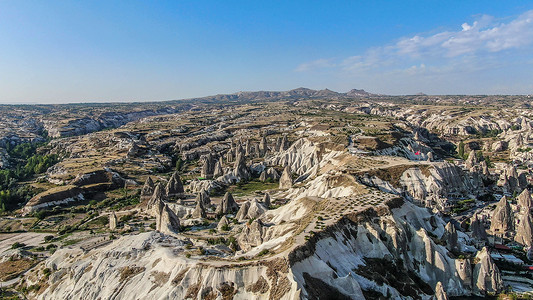 卡梅罗航拍土耳其卡帕多西亚地区景点格雷梅露天博物馆背景