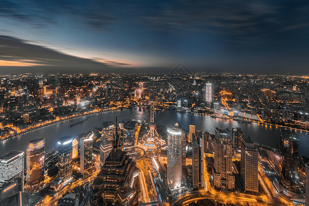 黑金鲸鱼背景上海陆家嘴夜景灯光背景