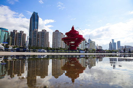 五月旅游青岛五四广场旅游景点背景