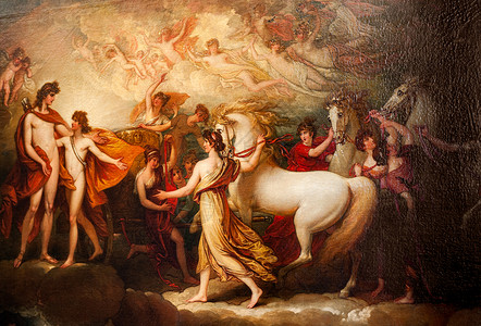 法国巴黎卢浮宫博物馆油画背景图片
