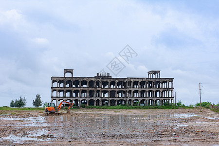 烂尾建筑土地建设高清图片