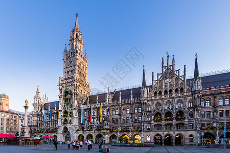 中世纪历史做旧慕尼黑市政厅背景