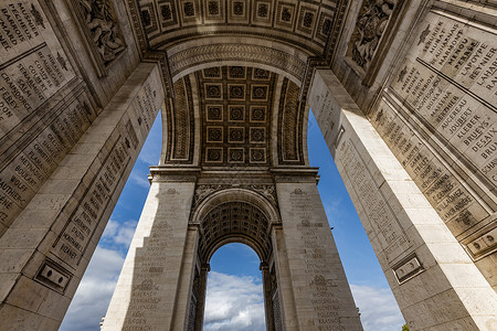 法国巴黎旅游景点凯旋门穹顶高清图片