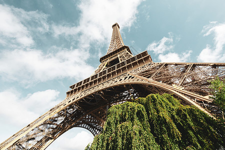 法国巴黎埃菲尔铁塔建筑风光背景图片