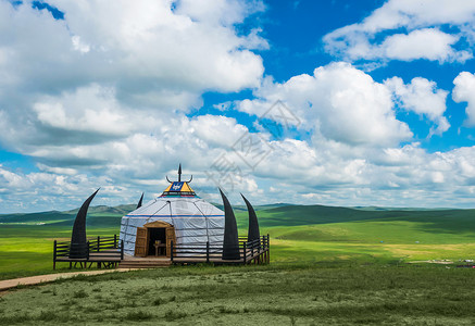 蒙古包里内蒙古呼伦贝尔蒙古包背景