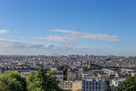 俯瞰法国巴黎法国巴黎天际线全景背景