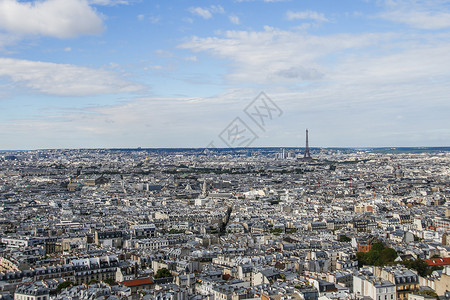 法国巴黎天际线全景背景图片