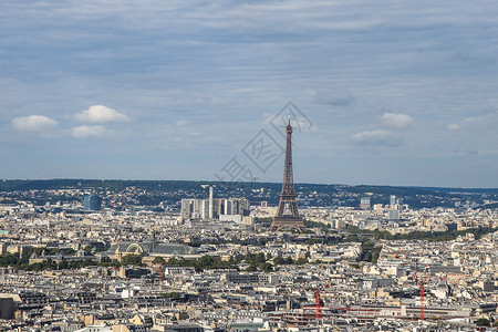 法国巴黎天际线全景背景