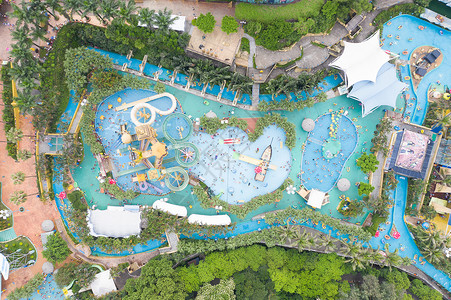 俯瞰珠海圆明新园水上世界游泳池背景图片
